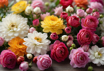 Colorful flower background of fresh peonies