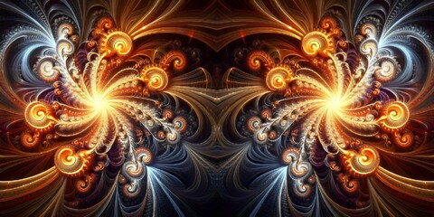 Abstract fractal illustration for creative design looks like galaxies in space