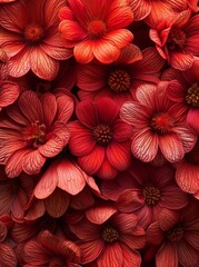 Vibrant Red Flowers Arranged in Circular Formation, Creating a Stunning Display of Natural Beauty