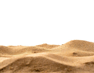 Fototapeta na wymiar Sand am unteren Rand isoliert auf weißem Hintergrund, Freisteller 