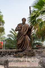Statue des Petrus in Kaparnaum am See Genezareth