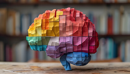 Puzzle shaped like the side view of a brain.
 - obrazy, fototapety, plakaty