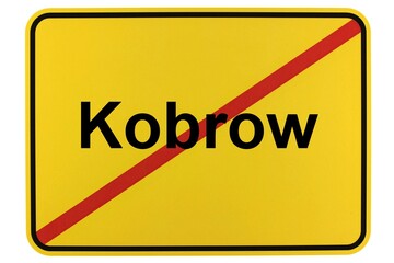 Illustration eines Ortsschildes der Gemeinde Kobrow in Mecklenburg-Vorpommern