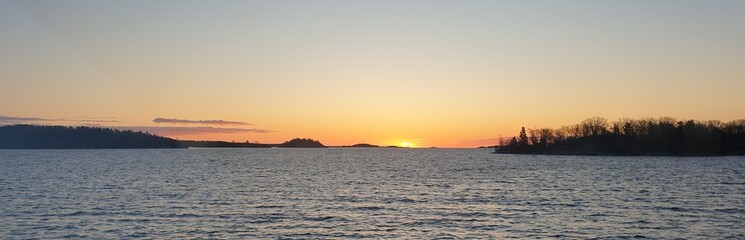 sunset over the river