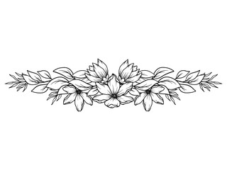 Bouquet Flower Line Art Illustration
