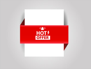 red flat sale banner for HOT offer poster and banner 