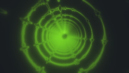 Green audio wave visualization on dark background