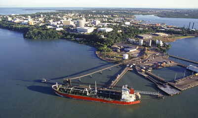 Darwin harbour and the city of Darwin in the Northern Territory, Australia.