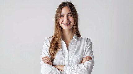 Young, Handsome, and Friendly-Faced Woman