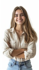Fototapeta premium Young, Handsome, and Friendly-Faced Woman