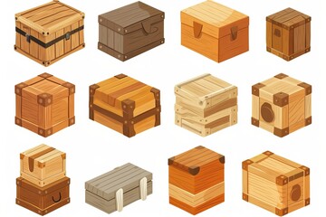 Arrangement of Wooden Boxes