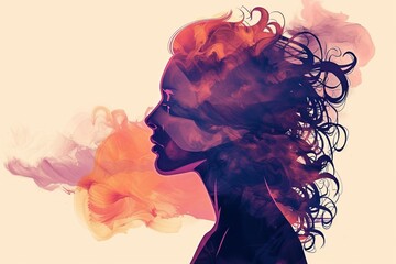 Fototapeta premium Woman With Her Hair Blowing in the Wind