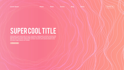 Landing page abstract design with sphere element. Template for website or app.