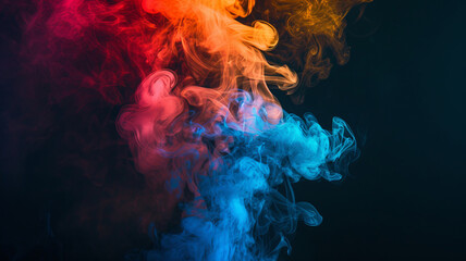 Fototapeta premium Mesmerizing swirls of colorful smoke, capturing a blend of art and mystery, AI Generative.