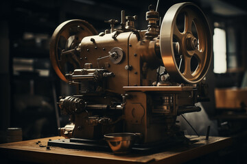 Fototapeta na wymiar Vintage Machinery in Workshop