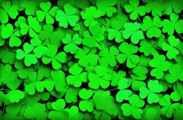 Fototapeta na wymiar Clover leaves pattern, St. Patrick's Day