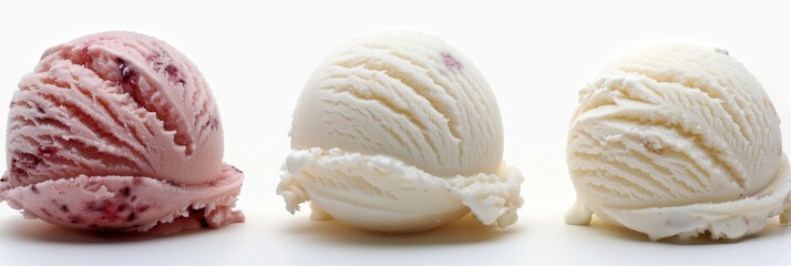 variety of ice cream flavors are arranged in rows on a white background, with chocolate and vanilla being the most prominent colors.