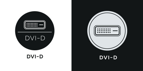 DVI-D port Icon, Vector sign.