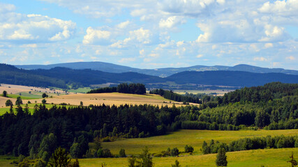 View point near the border of Poland and Czech Republic on  the Karkonosze Mountains - mountain...