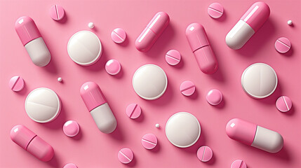 Colorful pharmaceutical drugs displayed for pharmacological study - obrazy, fototapety, plakaty