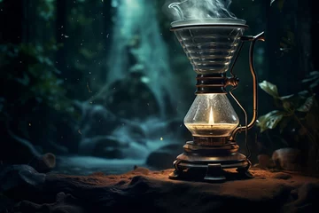 Foto op Canvas Enchanted Forest Coffee Brew © Maksym