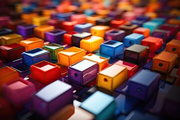 modern abstract background with colorful plastic cubes.