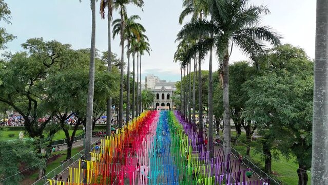 Lgbt flag at Pra&ccedil;a da Liberdade In Belo Horizonte - Carnval