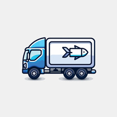 Refrigerated truck in cartoon, doodle style. Image for t-shirt, web, mobile apps and ui. Isolated 2d vector illustration in logo, icon, sketch style, Eps 10. AI Generative