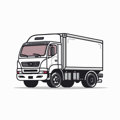 Fototapeta na wymiar Refrigerated truck in cartoon, doodle style. Image for t-shirt, web, mobile apps and ui. Isolated 2d vector illustration in logo, icon, sketch style, Eps 10. AI Generative