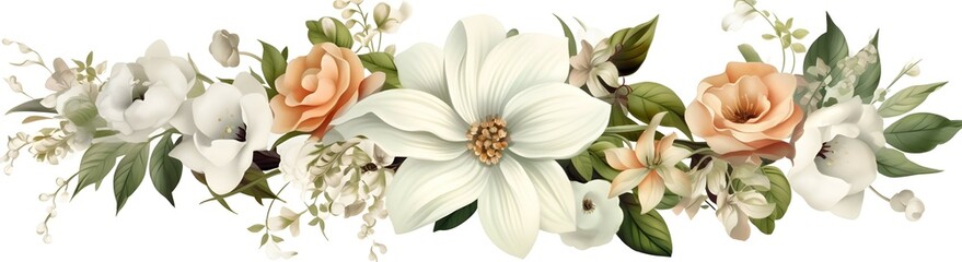 wedding floral clipart in the style of digital airbrushing, realistic yet stylized, digitally...
