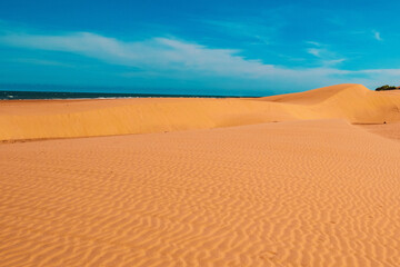 Fototapeta na wymiar Scenic view of Mambrui sand dunes in Mambrui beach in Malindi, Kenya