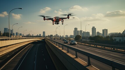 traffic drone controlling highway