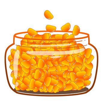 Illustration of a jar filled with candy. Suitable for t-shirt design or as a sticker
