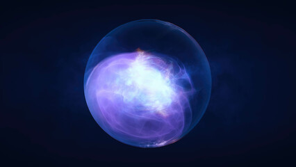 Fototapeta na wymiar Purple translucent glass energy futuristic magic round ball liquid plasma sphere. Abstract background. Video in high quality 4k, motion design
