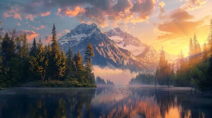 majestic passage with a large lake