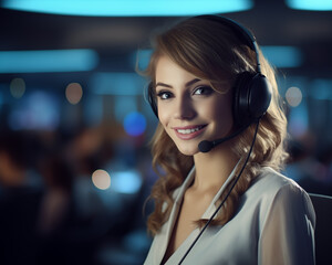ai generated woman working in a call center