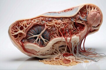 A model of an internal organ. Generative AI.