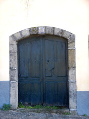 the old blue wooden door