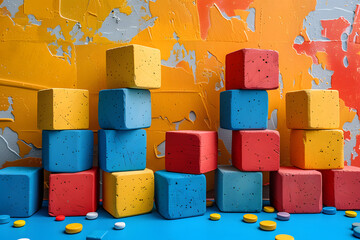 abstract background made of cubes