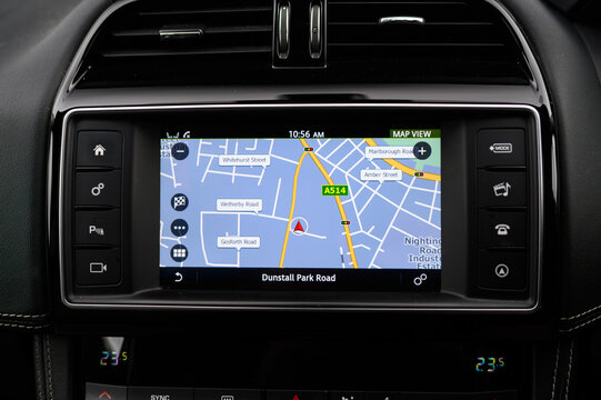 Satellite navigation system with GPS from a car map