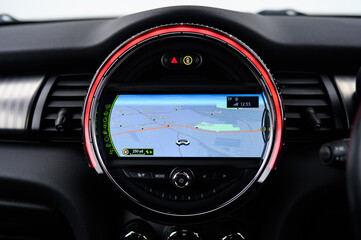 Obraz na płótnie Canvas Maps in a car navigation system