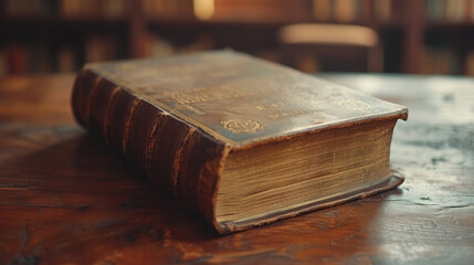 Shining Holy Bible - Ancient Book On Old Table