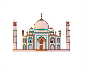 mosque cartoon illustration logo