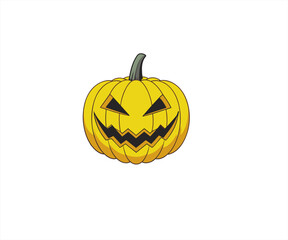 yellow pumpkin cartoon logo