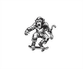 handrawn monkey angry logo illustration
