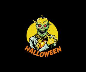 zombie halloween cartoon illustration