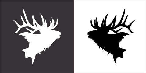 Illustration vector graphics of head deer icon