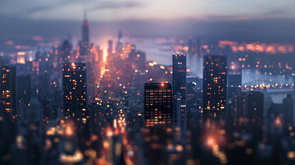 City at night seen from.above - obrazy, fototapety, plakaty