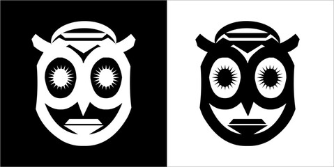 Illustration vector graphics of face owl icon