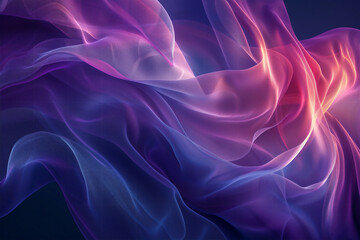 Obraz premium Abstract wavy background made of purple, blue and pink fabric, elegant horizontal backdrop design